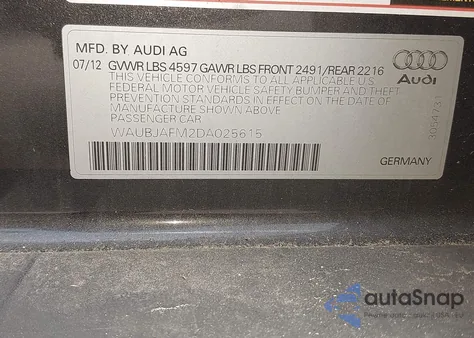 2013 Audi A3 2.0 Tdi Premium из США, поврежденный, VIN WAUBJAFM2DA025615